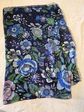NWT Talbots Oblong Scarf Floral Polyester 72" x 26.5"